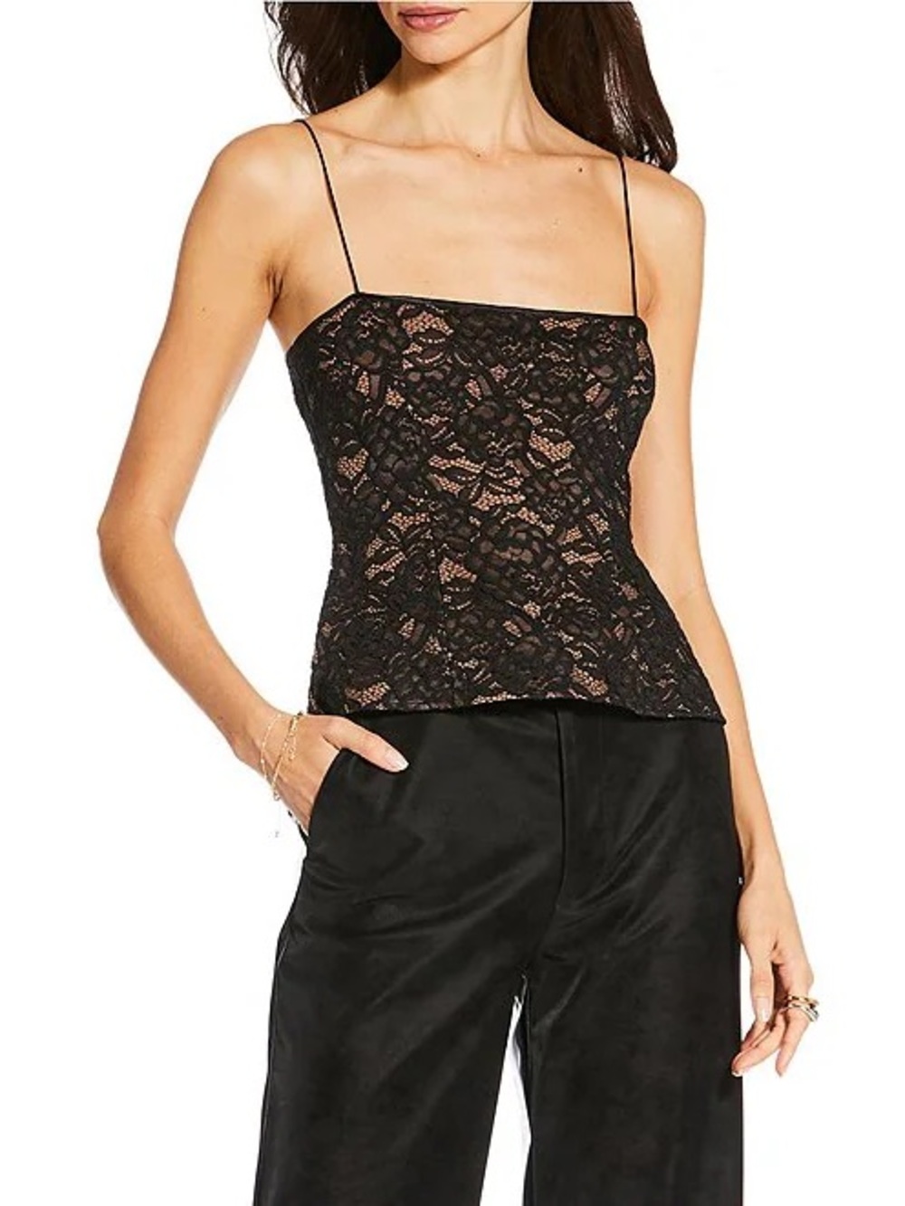 Gianni Bini x Sydney Silverman The Jane Lace Square Neck Sleeveless Cami Top NWT